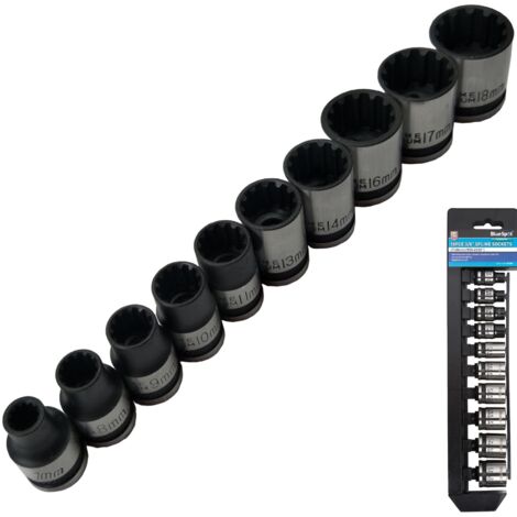 3/8in Drive Spline Socket Set Metric, 10 Piece B/S1543 (1/3)