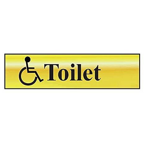 Scan 6004 Disabled Toilet - Polished Brass Effect 200 x 50mm SCA6004