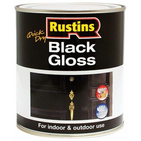 Rustins Quick Dry Metal Paint Smooth Satin 500ml Black