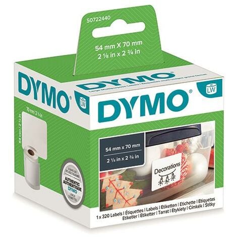  DYMO White 2x3-1/2 Card Stock 300 Per Roll