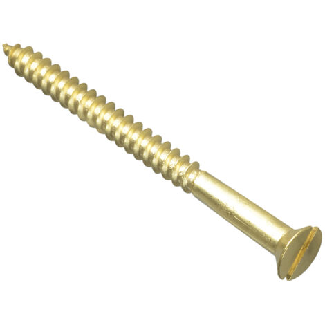 Wood Screw Slotted CSK Brass 2.1/2in x 10 Forge Pack 6 FORFPC21210B