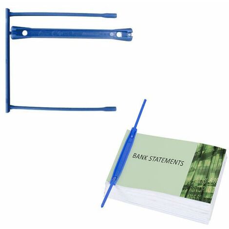 Pack De 100 Clips Relieurs Q-Connect Bleus - Plastique - Pour Reliure Documents