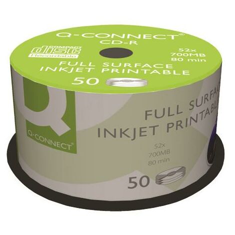 QCONNECT INKJET PRINTABLE CDR SPIND PK50 - KF18020