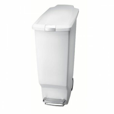 Slim White Pedal Bin 40L 382649 - SBY24580