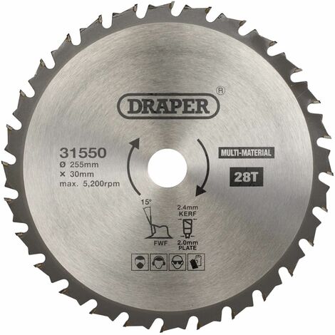 TCT Multi-Purpose Circular Saw Blade, 255 x 30mm, 28T (31550)