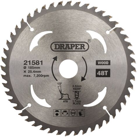 TCT Circular Saw Blade for Wood, 185 x 25.4mm, 48T (21581) (1/5)
