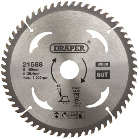 TCT Circular Saw Blade for Wood, 185 x 25.4mm, 60T (21588) (1/5)