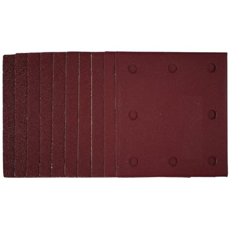 1/4 Sanding Sheets with Hook and Loop, 115 x 105mm, Assorted Grit (Pack of 10) (54347) (1/5)