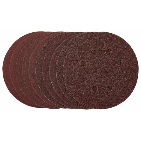 Draper 125mm Hook & Loop Sanding Discs – Assorted Grit Pack of 10