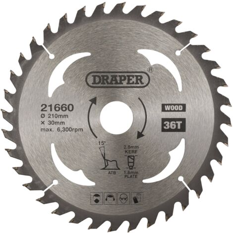 TCT Circular Saw Blade for Wood, 210 x 30mm, 36T (21660) (1/5)