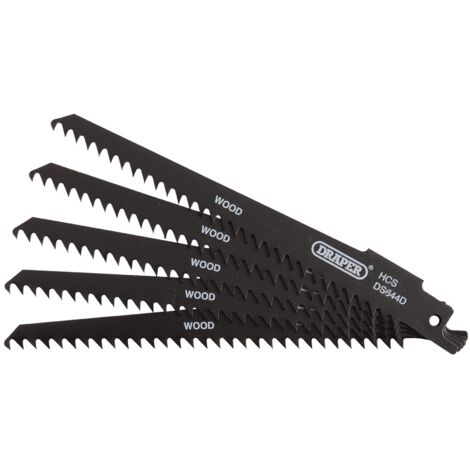 Reciprocating Saw Blades for Wood and Plastic Cutting, 150mm, 6tpi (Pack of 5) (43430) (1/5)