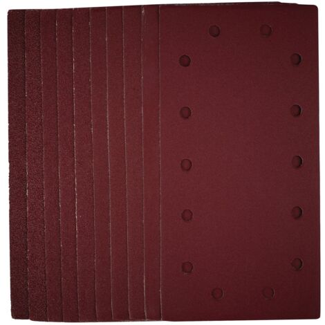 1/2 Sanding Sheets with Hook and Loop, 115 x 230mm, Assorted Grit (Pack of 10) (55866) (1/5)
