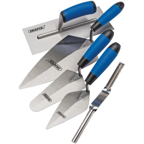 Draper Soft Grip Trowel Set – 5 Piece Professional Gardening and Landscaping Tool Kit (Model 70372)