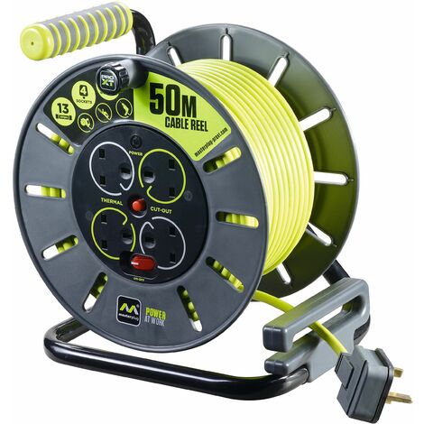 Masterplug OLU50134SL-PX PRO-XT Open Cable Reel 240V 13A 4-Socket 50m MSTOLU50134