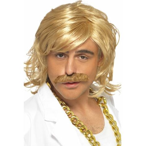 Game Show Host Kit Wig And Tash Adult Blonde