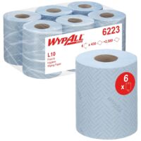 Wypall 6223 WypAll Reach Wiper Centrefeed Blue 1PLY (PK-6 ROLLS-430 Sheet)