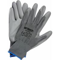 Light Duty PU Coated Palm Gloves Grey XL (Size: 10) - N2450