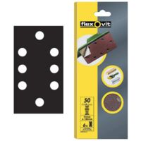 Flexovit 63642526344 1/3 Sanding Sheets, 93 x 185mm, Quick-Release, Medium Grit (80 Grit), Pack of 6