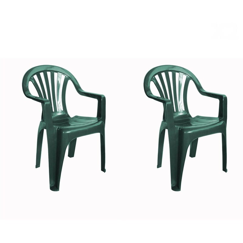 resol set de 2 sillones de jardín exterior Nuevo Pals - color verde oscuro