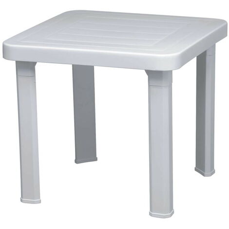 Mesa auxiliar exterior 47x47 blanco ANDORRA garbar