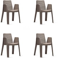 garbar PLAY Set 4 Silla Con Brazos Interior, Exterior Chocolate