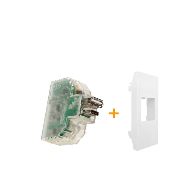 Fanton caricatore caricatutto USB A+C compatibile Vimar Linea Bianco ...