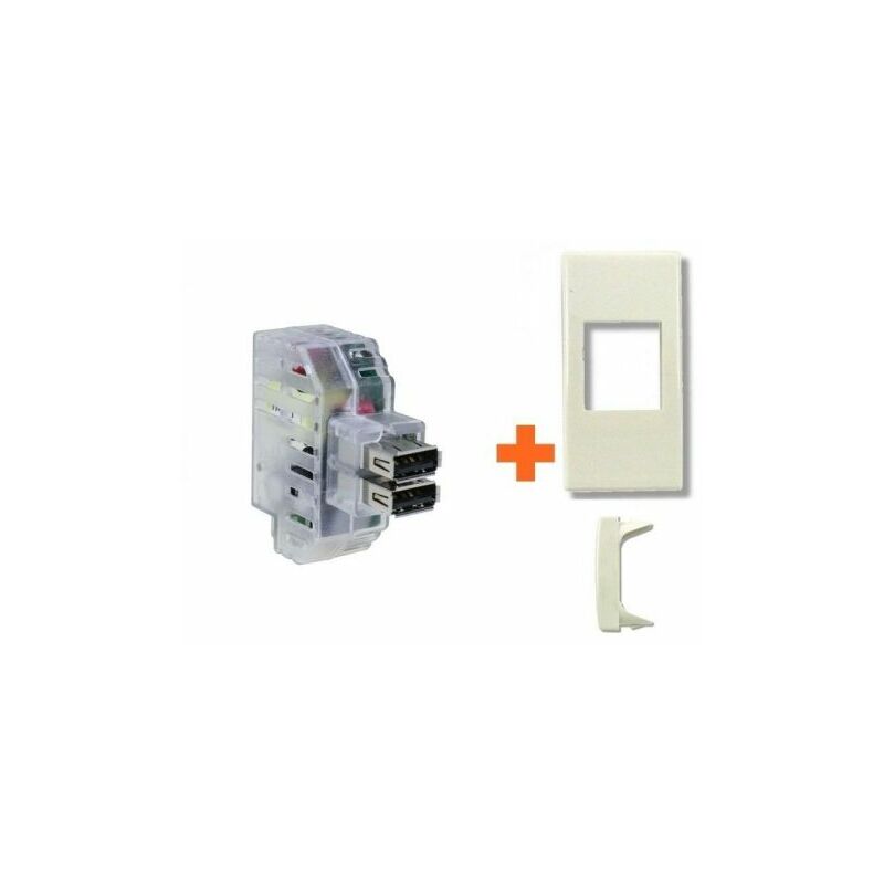 Fanton caricatore doppia presa USB AA 5V 2,4A compatibile Vimar Idea
