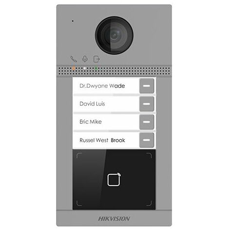 HIKVISION Posto Esterno Videocitofono 4 Pulsanti PoE con Lettore Tessere Wi-fi - DS-KV8413-WME1