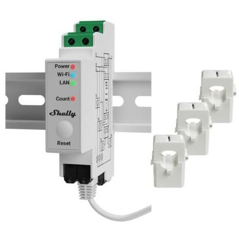 Shelly PRO 3EM + 3 trasformatori da 120A - 186061