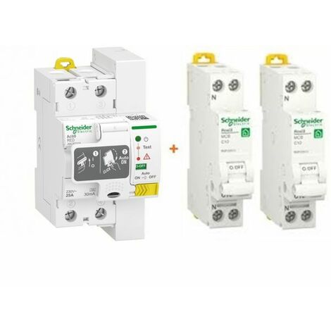 Schneider restart salvavita riarmo automatico 25A 30mA 2P - A9CR2225 + 2 Magnetotermico 16A