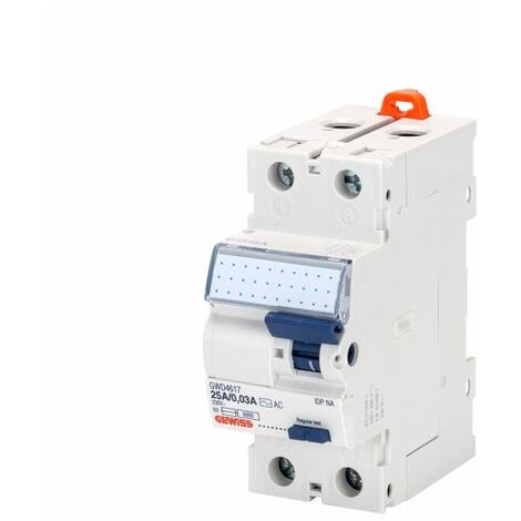 Gewiss Interruttore differenziale puro 2P 25A 0,03A 230V tipo AC - 2 moduli - GWD4617