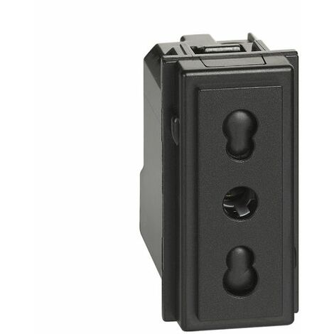 BTicino Living NOW Presa nero bipasso 2P+T 10/16A 250Vac - KG4180