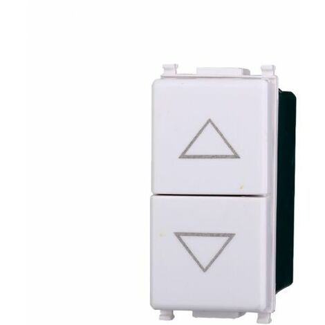 Ettroit Commutatore Doppio Interbloccato Saliscendi 1p + 1p 16A Bianco Compatibile Vimar Plana - EV1204