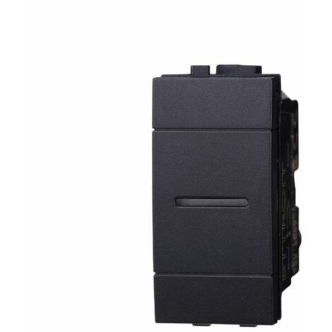 Ettroit serie Space Modulo pulsante ASSIALE nero compatibile BTicino Living - LN0601