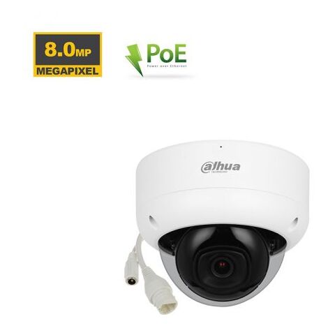 Dahua Telecamera dome IP 8Mp ottica IR 30m - IPC-HDBW3841E-S-S2 (2.8mm) S