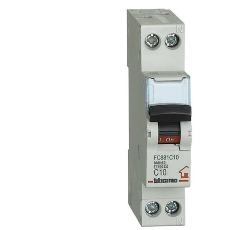 Bticino Btdin Interruttore Magnetotermico C10 1P+N 1M 4500A - FC881C10