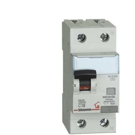 Bticino Interruttore Magnetotermico Differenziale 10A 1P+N tipo AC - GC8813AC10