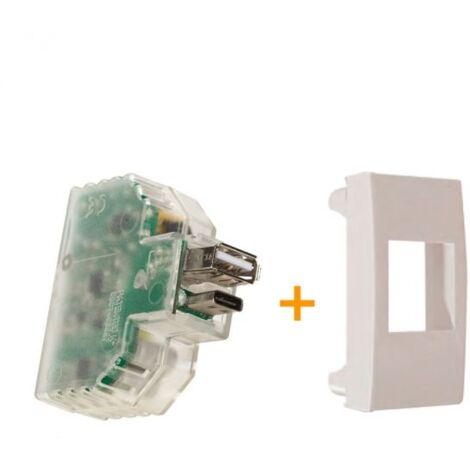 Fanton caricatore caricatutto USB A+C compatibile ABB Mylos Bianco - 82893