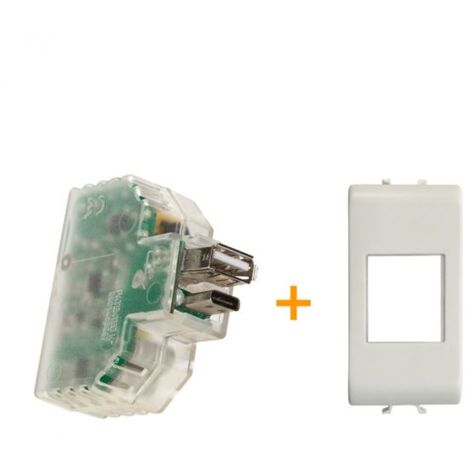Fanton caricatore caricatutto USB A+C compatibile Gewiss Chorus Bianco Satinato - 82893