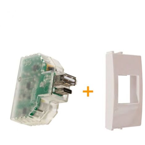 Fanton caricatore caricatutto USB A+C compatibile ABB Chiara Bianco - 82893