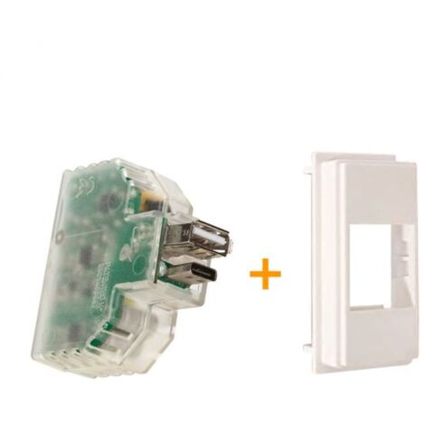 Fanton caricatore caricatutto USB A+C compatibile Bticino living NOW Bianco - 82893
