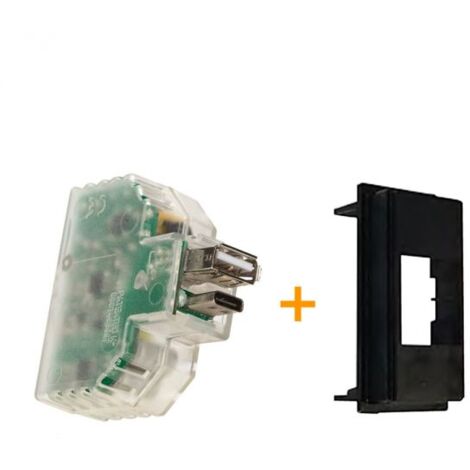 Fanton caricatore caricatutto USB A+C compatibile Bticino Living Now Nero - 82893