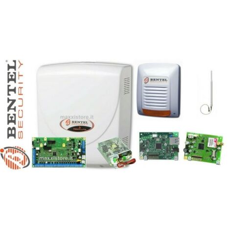 Bentel Security Kit antifurto Absoluta Plus 18 zone + Sirena + IP + GSM + Alim.2.6A - ABS-18-G