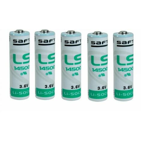 Saft 5 Batterie Stilo AA litio Lithium LS14500 3,6 V 2600 mAh LS 14500