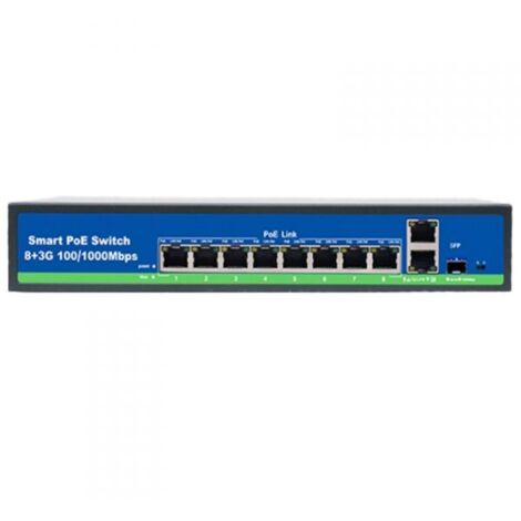 SYS Switch PoE VLAN 8 porte 100/1000 Mbps Max Distanza 100 m telecamera IP - G0821GB