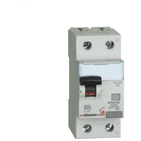 Bticino Interruttore magnetotermico differenziale 32A 1P+N tipo AC - GC8813AC32