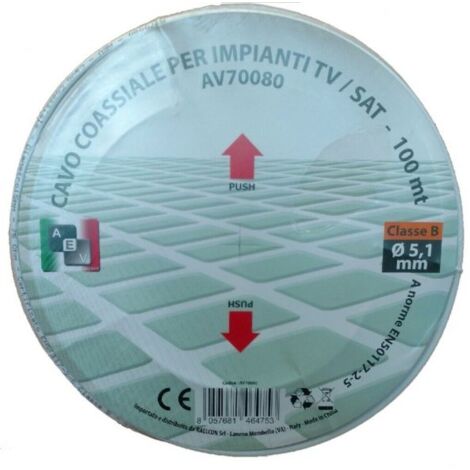 Cavo Coassiale ICX-5 5m Per Antenna TV/SAT - Doppia Schermatura, Bianco, Per Segnale DVB-S2/T2/C