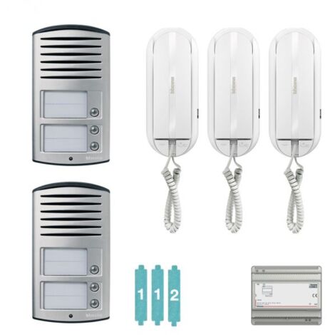 Bticino Kit citofono Trifamiliare doppio ingresso Sprint a 2 fili - 3 chiamate - 366821/3