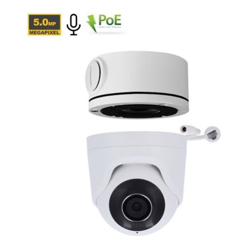 Ajax Telacamera IP dome 5Mp PoE Bianco 3K TurretCam + BOX - 64923 (2.8mm 110°)