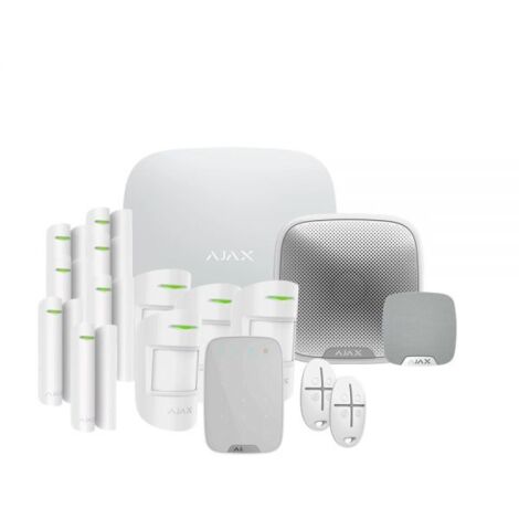 Ajax Kit antifurto wireless bianco HUB2 GSM(4G) + 4 SENSORI + 7 CONTATTI + SIRENE - 51174